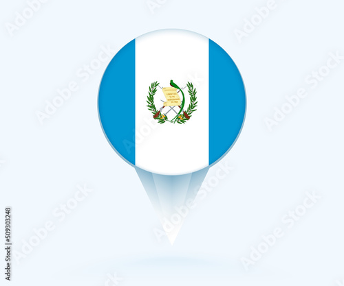 Map pointer with flag of Guatemala.