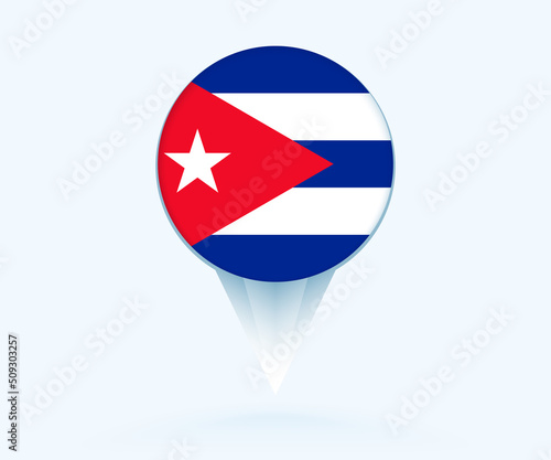 Free Download Map pointer with flag of Cuba. - GFXLoad