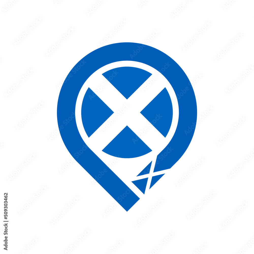 scotland flag map pin icon. vector illustration isolated on white background scotland flag map pin icon. vector illustration isolated on white background