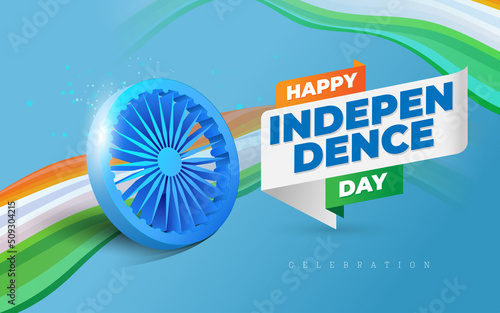 15th August Indian Independence Day Celebration Greeting Background Design Template 