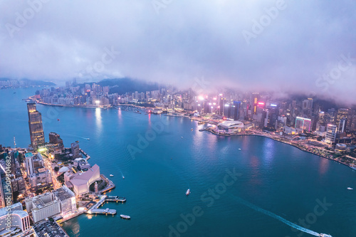Amazing night of Victoria Harbour, Hong Kong