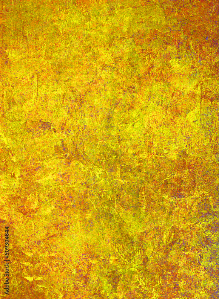 Bright stone weathered textured background in yellow, red, orange colors, scratched surface