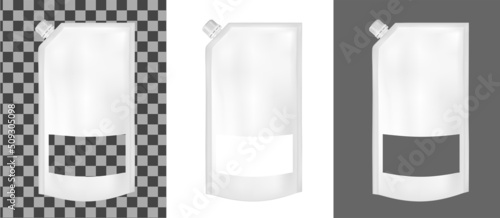 White vector doy pack mock up with cap