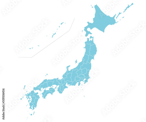 県境のある日本地図