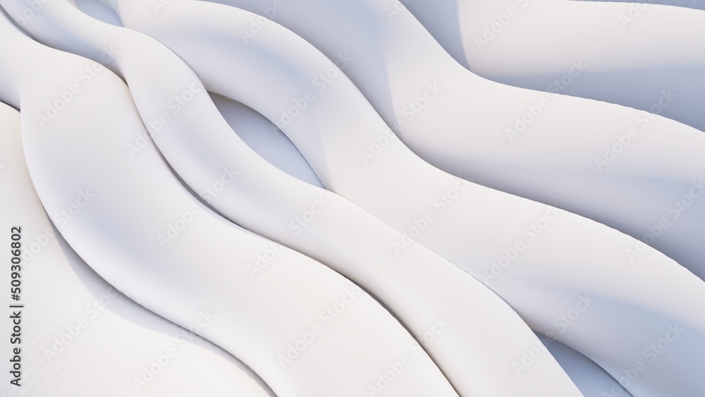 Obraz premium Abstract white background curved pattern in design 3d render