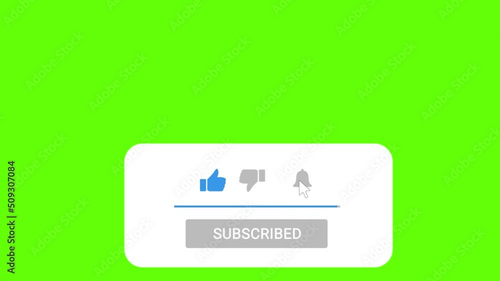 rounded corner subscriber button with green screen
