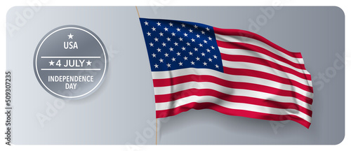 USA independence day vector banner, greeting card