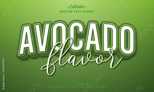 Avocado flavor 3d editable text effects