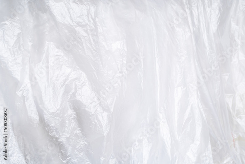 Close up seamless photo of white plastic bag.