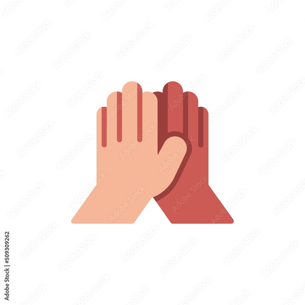 Obraz premium High five hands flat icon