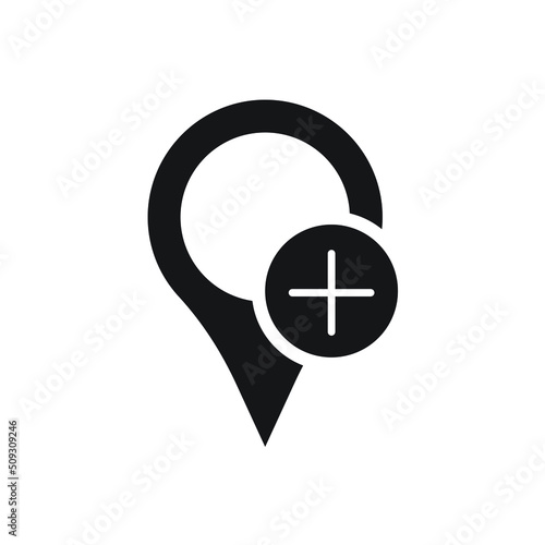 Map pin add plus icon design. vector illustration