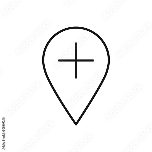 Map pin add plus icon design. vector illustration