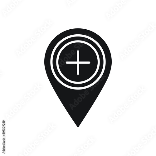 Map pin add plus icon design. vector illustration Free Download Map pin add plus icon design. vector illustration - GFXLoad