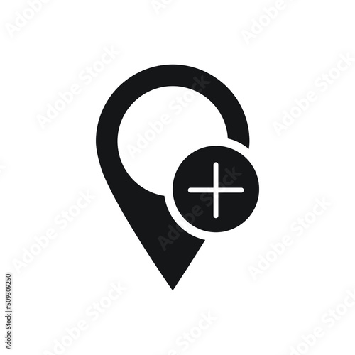 Map pin add plus icon design. vector illustration