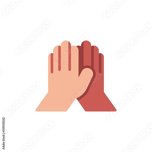 High five hands flat icon