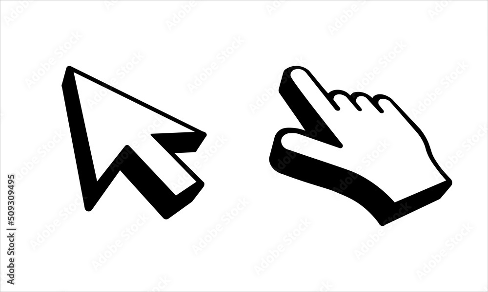 3d realistic mouse cursor icon cursor for computer eps10