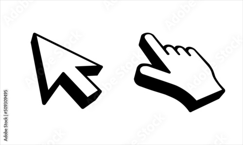 3d realistic mouse cursor icon cursor for computer eps10