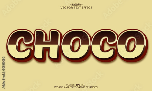 chocolate and creamy milk chocolate  text effects