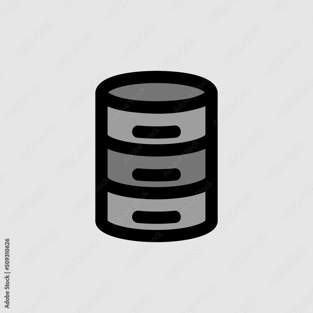Database icon in filled line style about essentials, use for website mobile app presentation Database icon in filled line style about essentials, use for website mobile app presentation