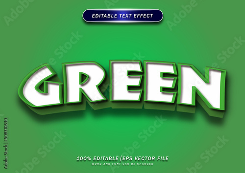 Green text editable effect.