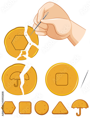 Scratching dalgona cookie concept
