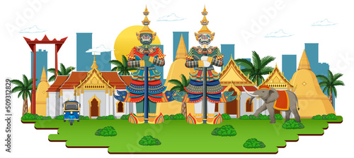 Bangkok Thailand With Landmarks