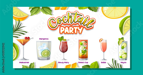 Cocktail party menu banner