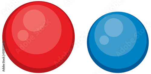 Two different size of ball on white background
