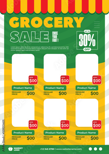grocery store product promotion catalog template for advertising
