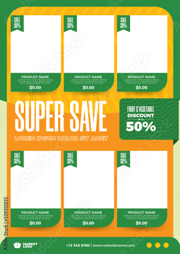 vector grocery store product catalog template