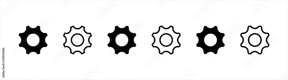 Gear icons set. Cog wheel symbol. Gear setting sign, vector illustration Gear icons set. Cog wheel symbol. Gear setting sign, vector illustration