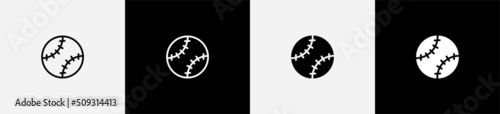 Baseball ball icon. softball ball symbol, vector illustration
