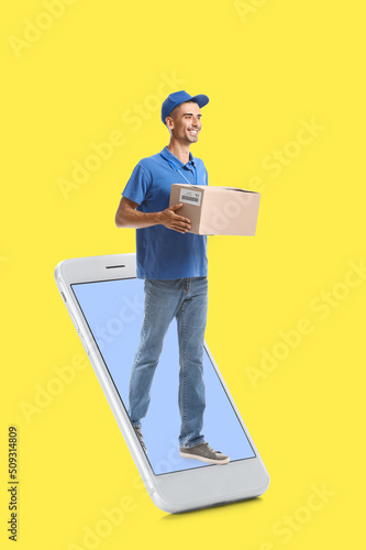 Mobile phone on white backg...