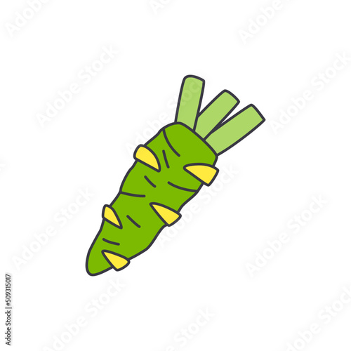 Wasabi icon in color, isolated on white background 