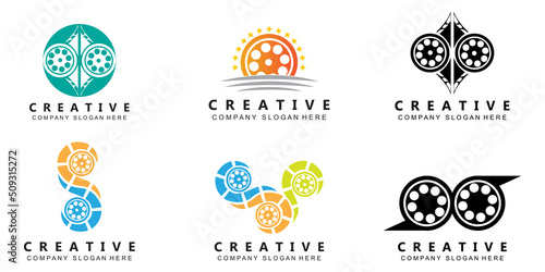 Film strip logo vector symbol