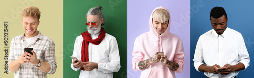 Group of men with modern sm...