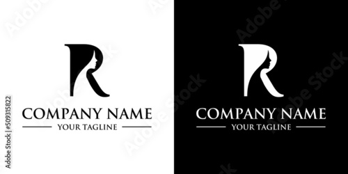 beauty R themed graphic image, on a white and black background. basic vector graphics.