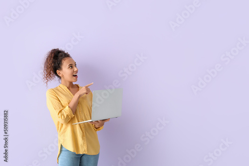 Surprised young African-Ame...