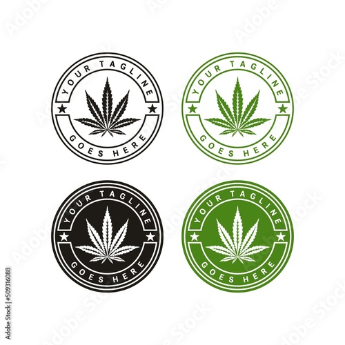 medical cannabis emblem, logo . classic vintage style template