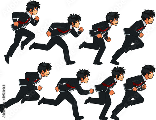 School Boy Running Animation Sprite