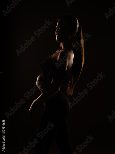 Silhouette of a attractive girl