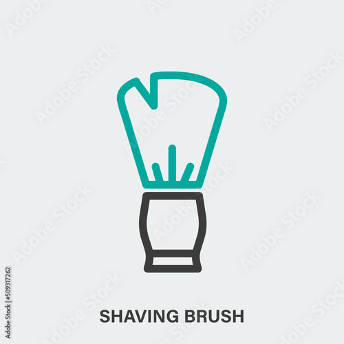 Minimalist design of shaving brush against gray background