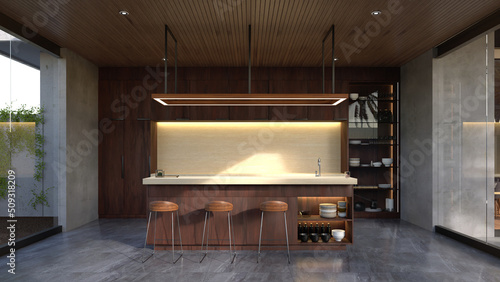 Wallpaper Mural natural empty interior mockup 3d render Torontodigital.ca