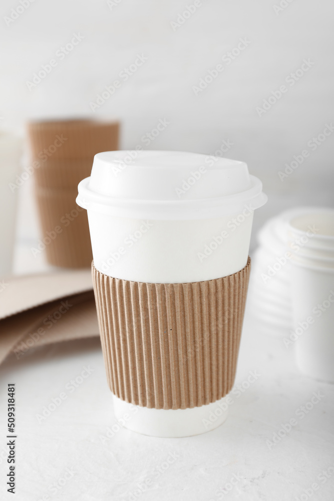 Takeaway paper cup on table Takeaway paper cup on table