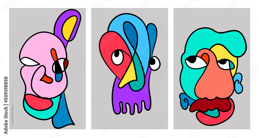 Colorful Face and head art illustration