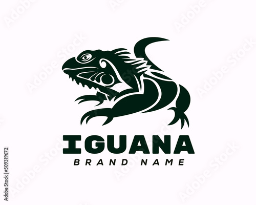 black white silhouette lizard, iguanas art logo design template illustration inspirations