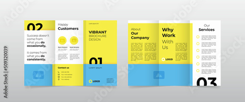 modern vibrant business trifold brochure design template