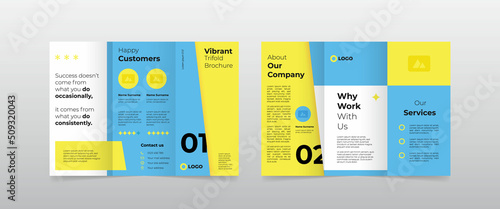 modern vibrant business trifold brochure design template