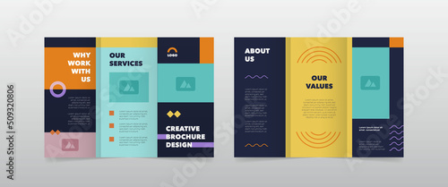 modern simple business trifold brochure design template