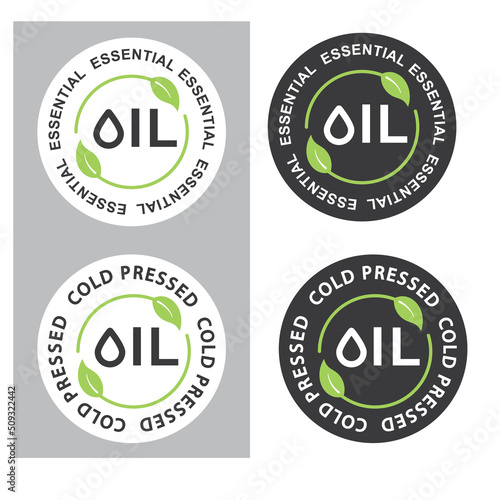 Essential oil, sticker, label, vector, icon.